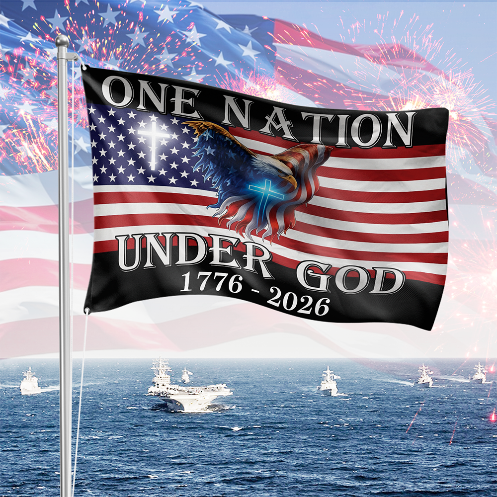 One Nation Under God American Eagle Garden Flag 1776 2026 Independence Day Flag