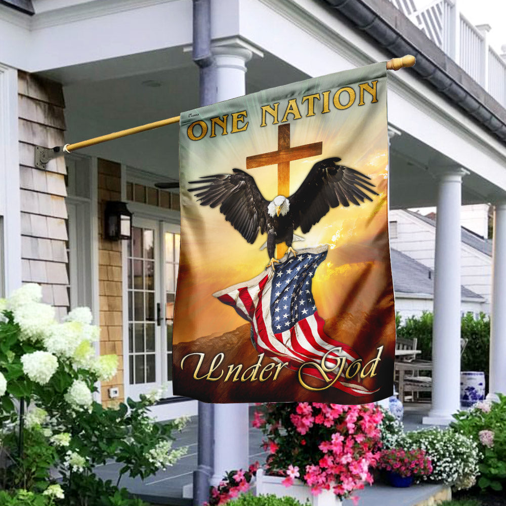 One Nation Under God Christian Eagle Flag
