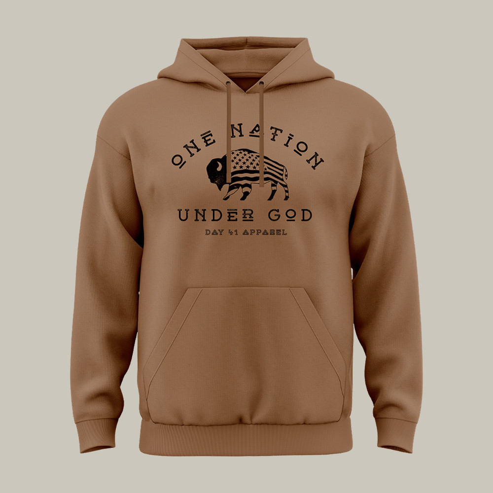 One Nation Under God Day Forty One Hoodie Bison Art Faith Apparel Gift For Him