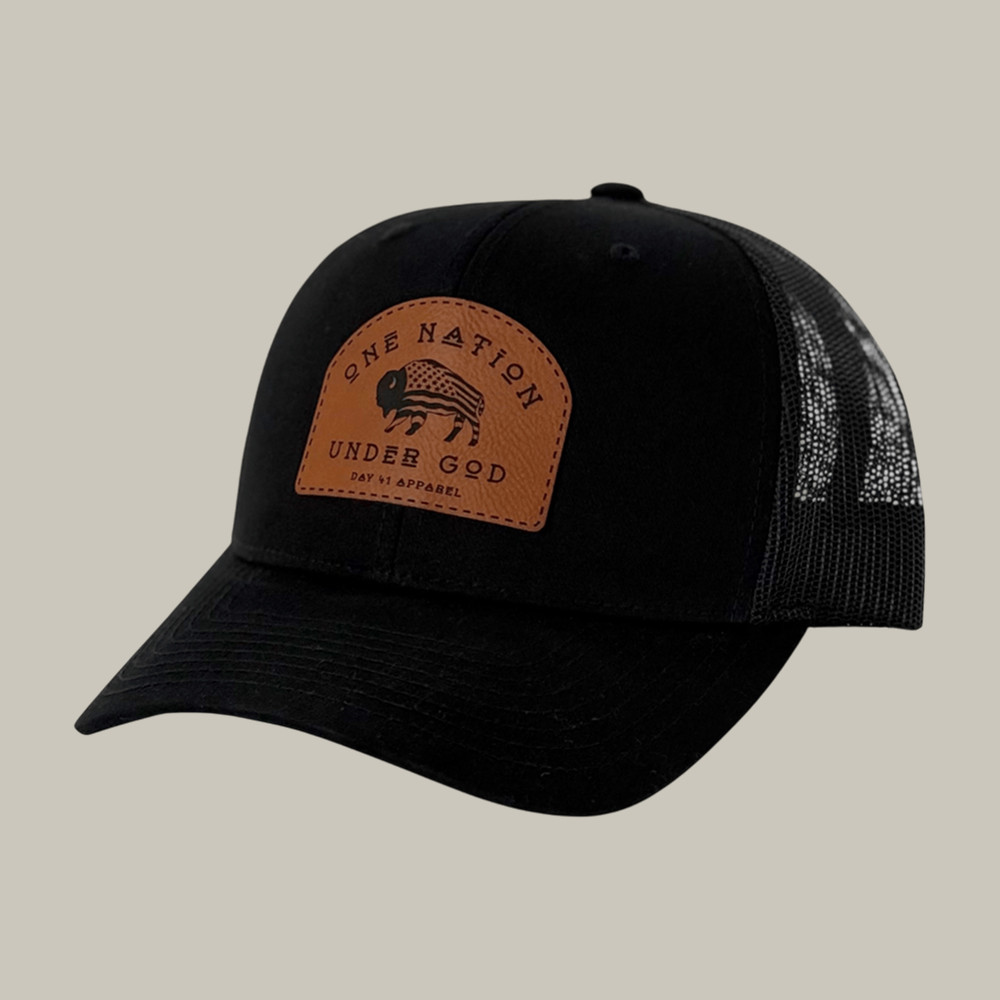 One Nation Under God Day Forty One Trucker Hat Bison Graphic Faith Trucker Cap Christian Gift