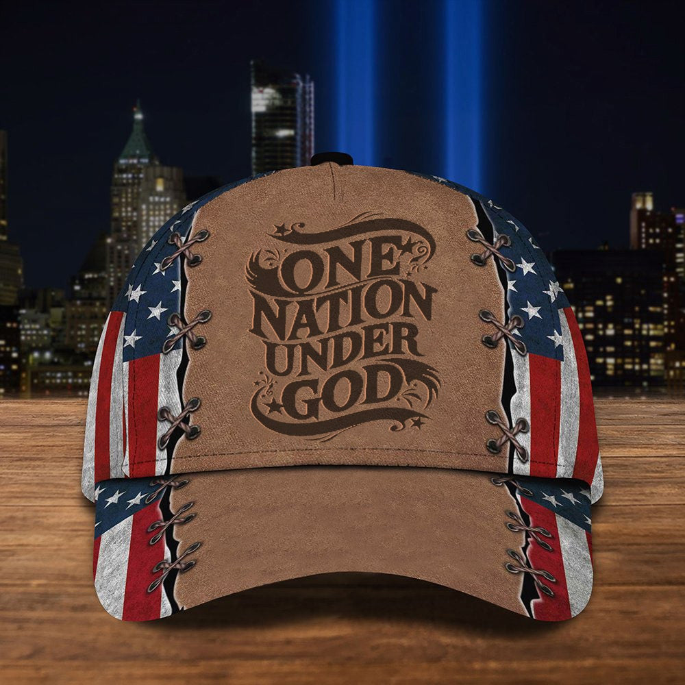 One Nation Under God Hat American Flag Patriotic Hat Gifts For Christian