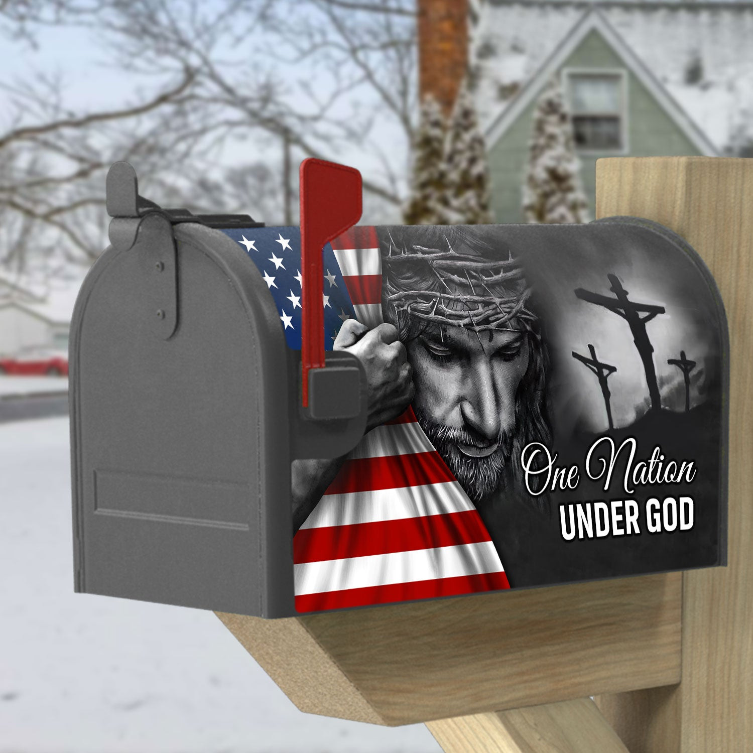 One Nation Under God Jesus Garden Flag Amp Mailbox Cover Christian Themed Decorations