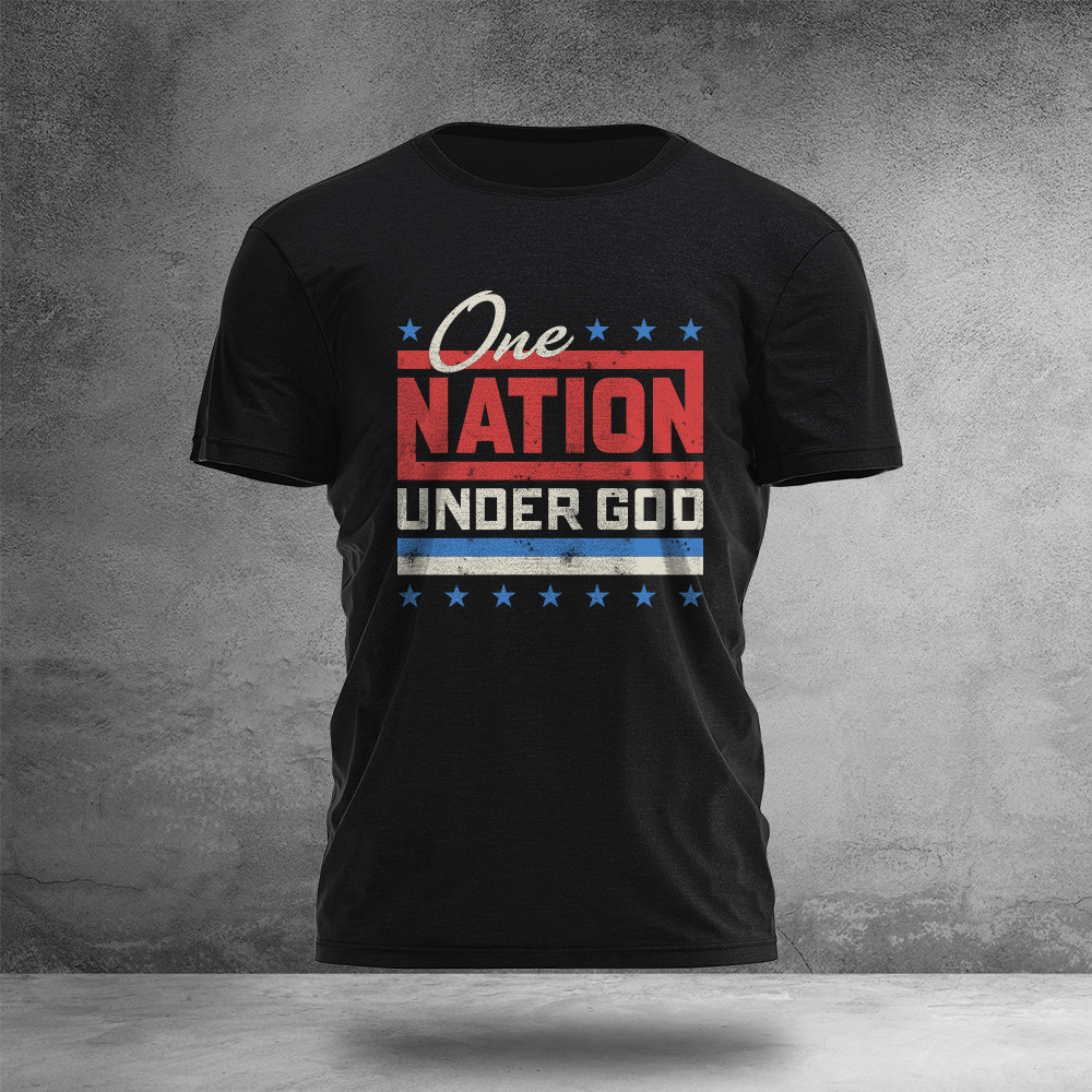 One Nation Under God T-Shirt Faith Over Fear Clothes Unique Presents For Him