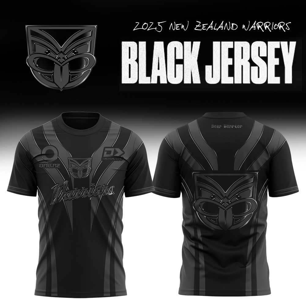 One NZ Warriors Back In Black Uniform T-Shirt Gift Ideas For Fans