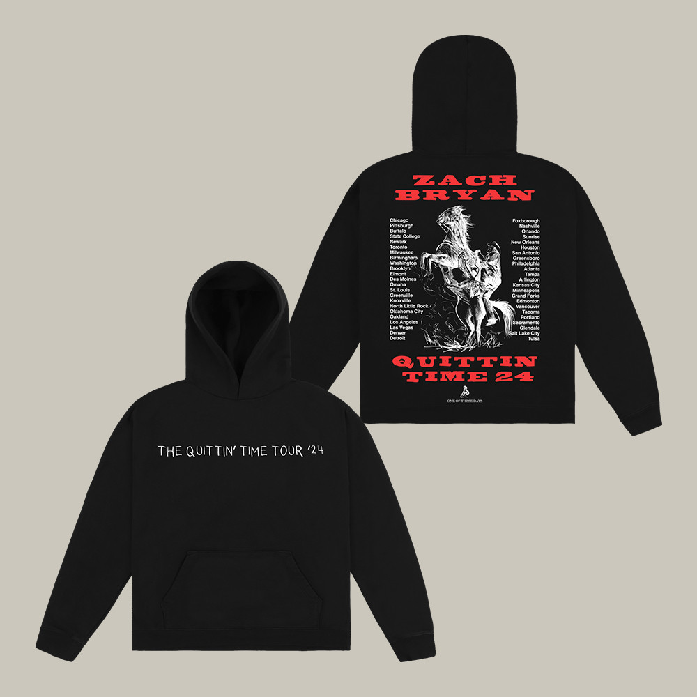 One Of These Days x Zach Bryan Merch The Quittin Time Tour 24 Hoodie Zach Bryan Apparel