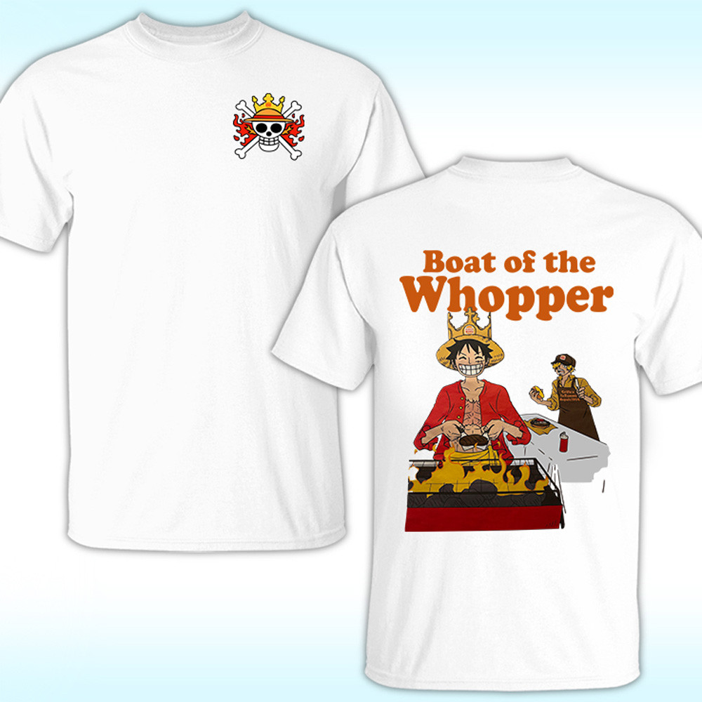 One Piece Burger King Shirt Collab Merch Boat Of The Whopper Luffy And Sanji