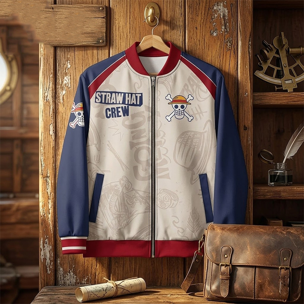 One Piece Live Action 2026 Straw Hat Luffy Bomber Jacket One Piece Apparel Fan Gift For Dad
