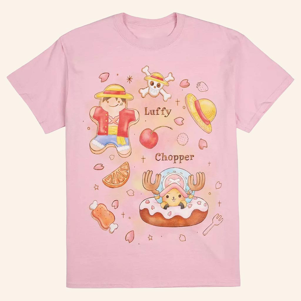 One Piece Merch Luffy Chopper Sweets T-Shirt Birthday Ideas For Her