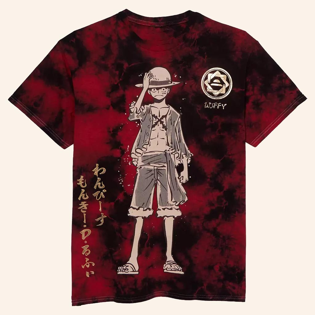 One Piece Merch Luffy Foil Tie Dye T-Shirt Great Gifts For Anime Lovers