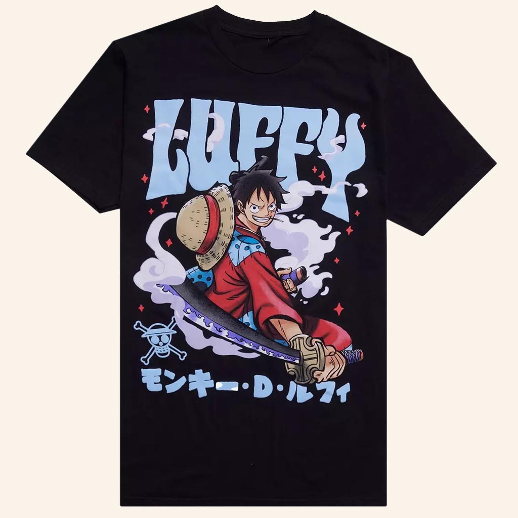 One Piece Merch Luffy Samurai Sword T-Shirt Anime Gifts For Anime Lovers
