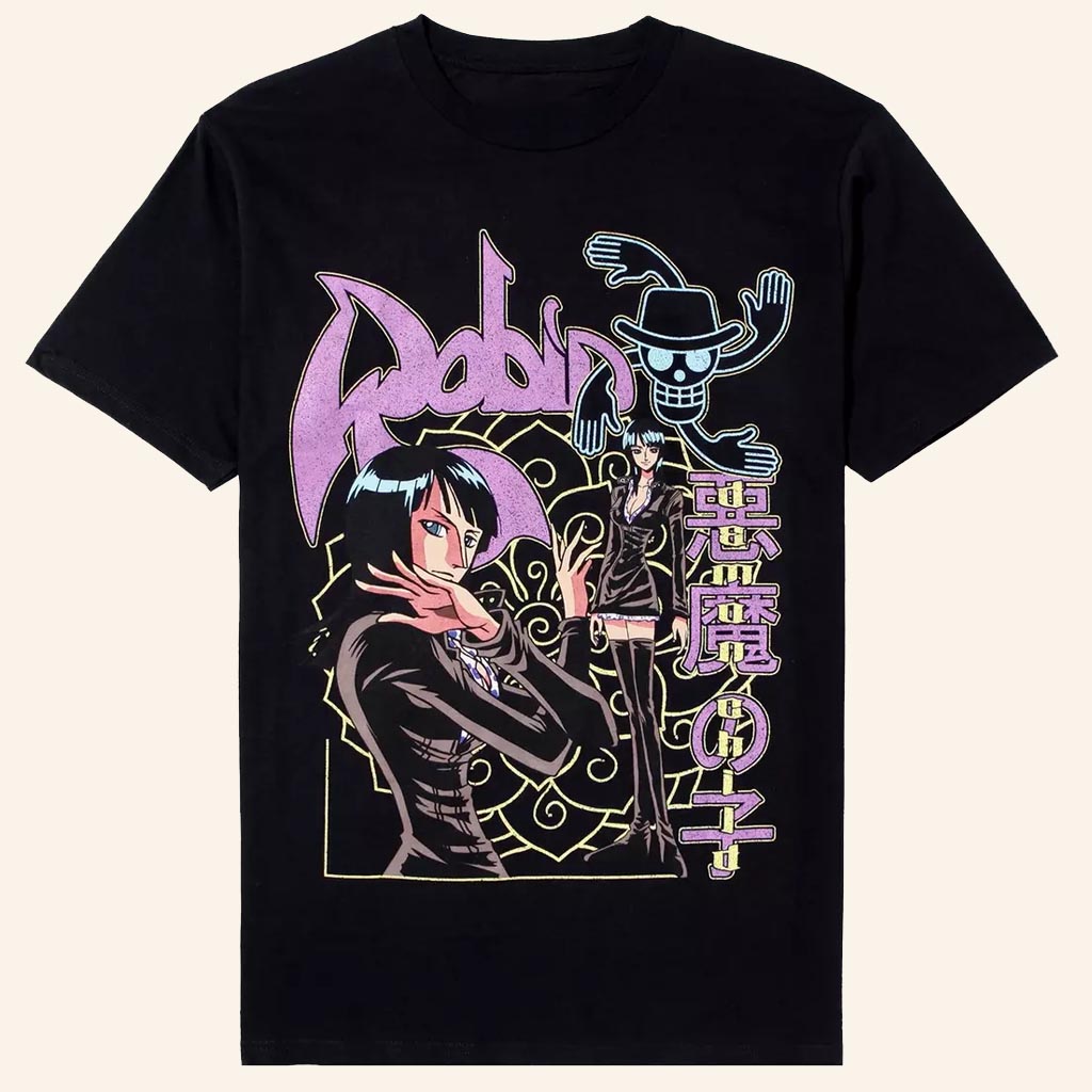 One Piece Merch Nico Robin Collage Art T-Shirt Best Presents For Anime Lovers