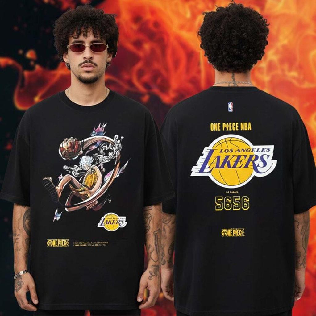 One Piece x NBA Collab Collection Merch Gear 5 LA Basketball T-Shirt Fan Merch Gifts For Husband