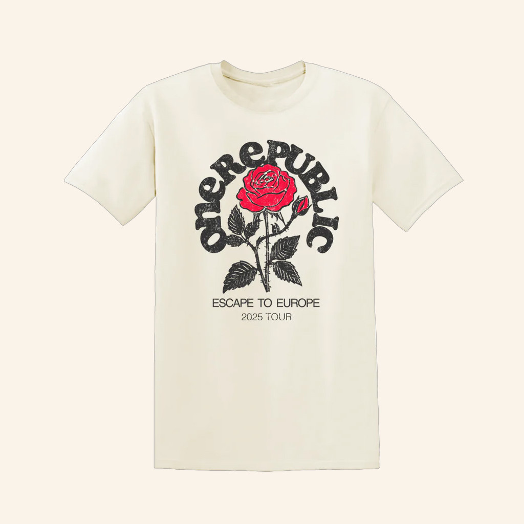 OneRepublic Merch Escape To Europe Rose T-Shirt Gift Ideas For Pop Lovers