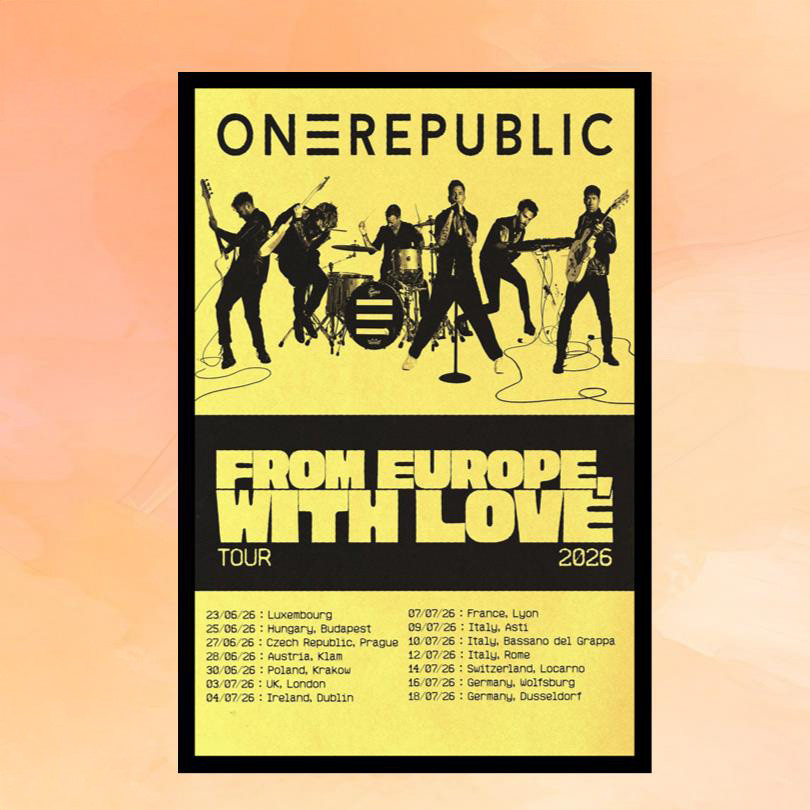 OneRepublic Merch OneRepublic From Europe With Love 2026 Tour Poster Wall Art Decor