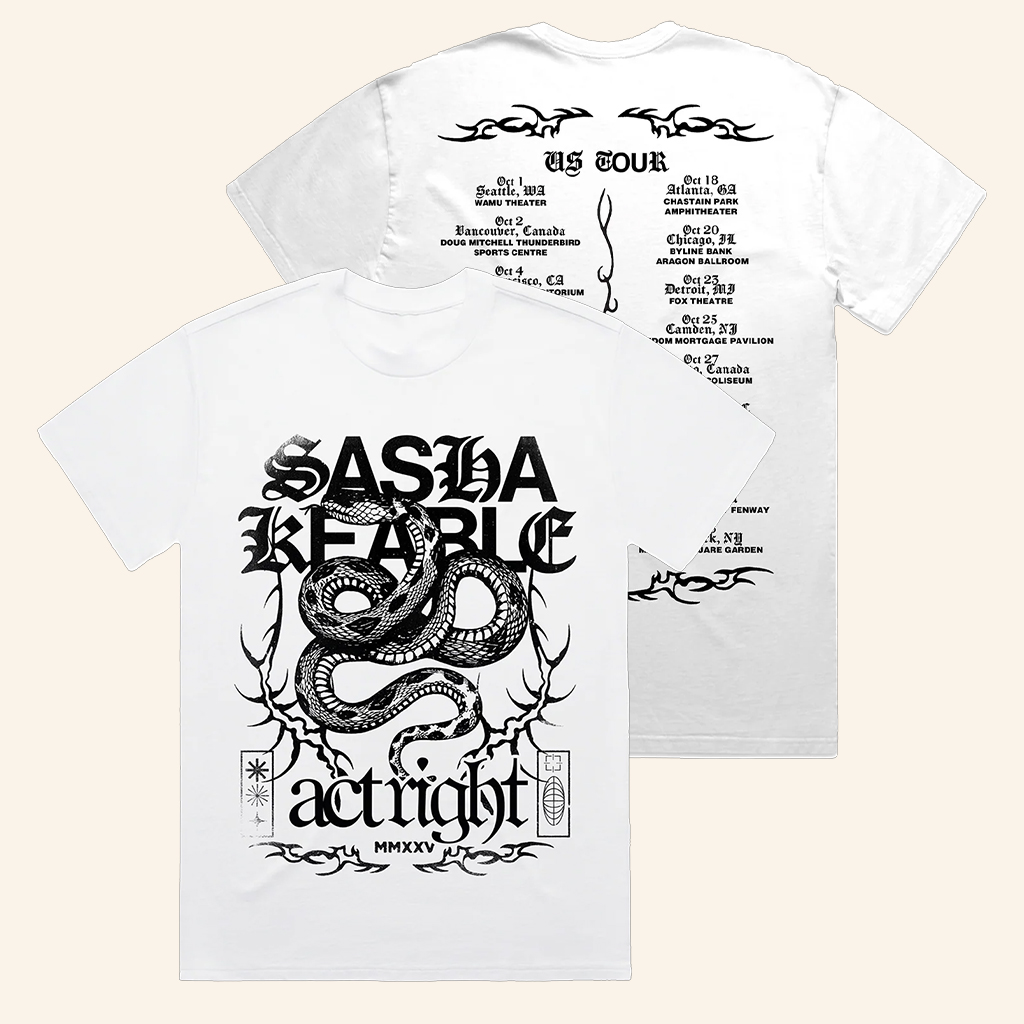 Ones To Watch Merch Capsule 3 Sasha Keable Snake Tour T-Shirt Presents For Music Lovers