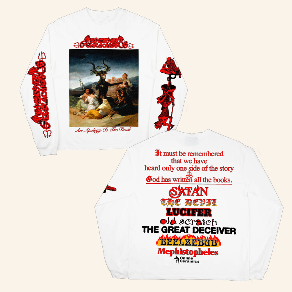 Online Ceramics Merch An Apology To The Devil White Long Sleeve T-Shirt Gifts For Son Online Ceramics Merch An Apology To The Devil White Long Sleeve T-Shirt Gifts For Son