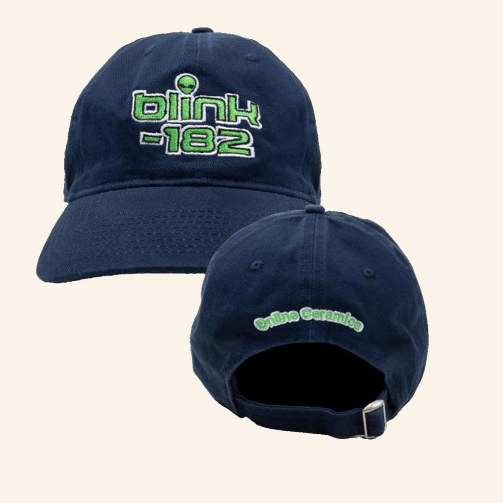 Online Ceramics Merch Blink 182 Alien Embroidered Hat Present For Him Online Ceramics Merch Blink 182 Alien Embroidered Hat Present For Him