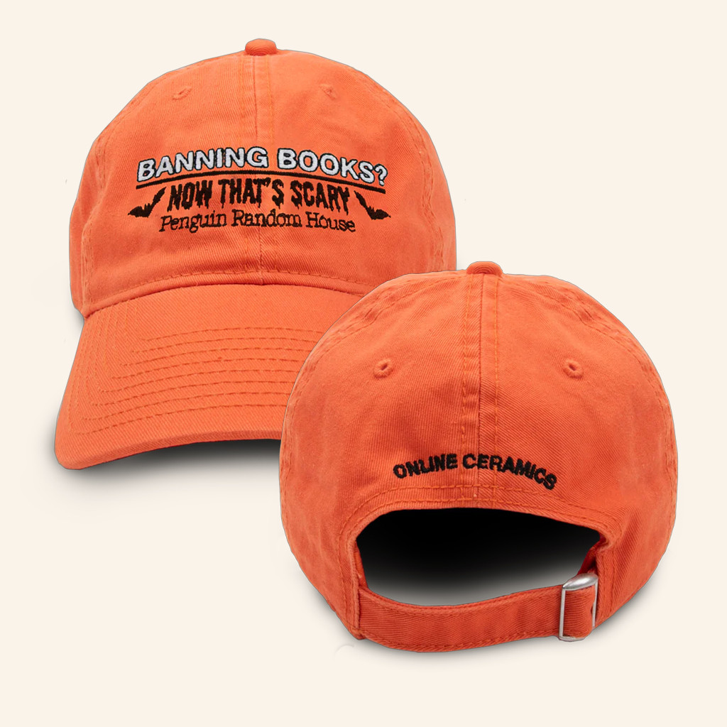 Online Ceramics Merch Embroidered Penguin Random House Banning Books Now That's Scary Orange Hat Online Ceramics Merch Embroidered Penguin Random House Banning Books Now That's Scary Orange Hat