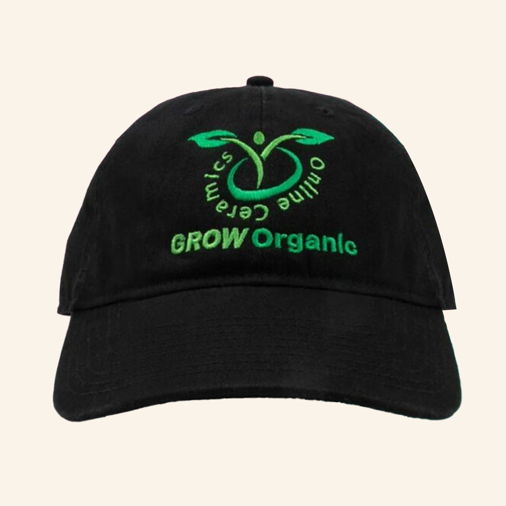 Online Ceramics Merch Grow Organic Black Embroidered Hat Gifts For Father Online Ceramics Merch Grow Organic Black Embroidered Hat Gifts For Father