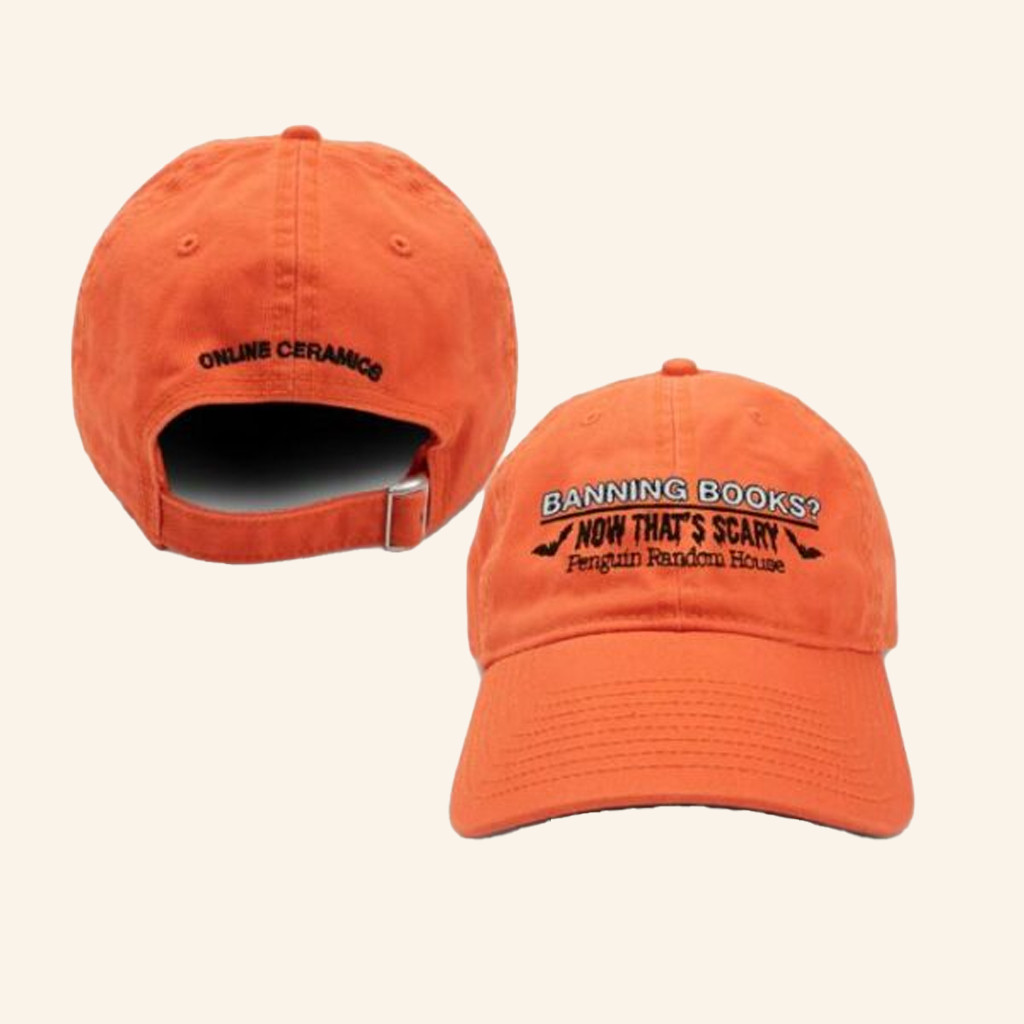 Online Ceramics Merch Penguin Random House Banning Books Now That's Scary Orange Hat Embroidered Online Ceramics Merch Penguin Random House Banning Books Now That's Scary Orange Hat Embroidered