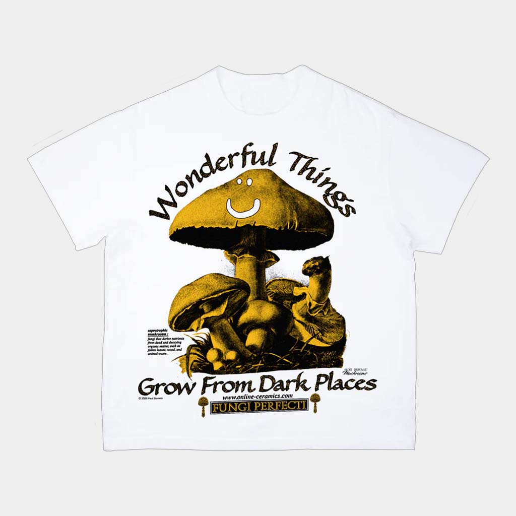 Online Ceramics Merch Saprotrophic Mushrooms White T-Shirt Birthday Gift For Brother