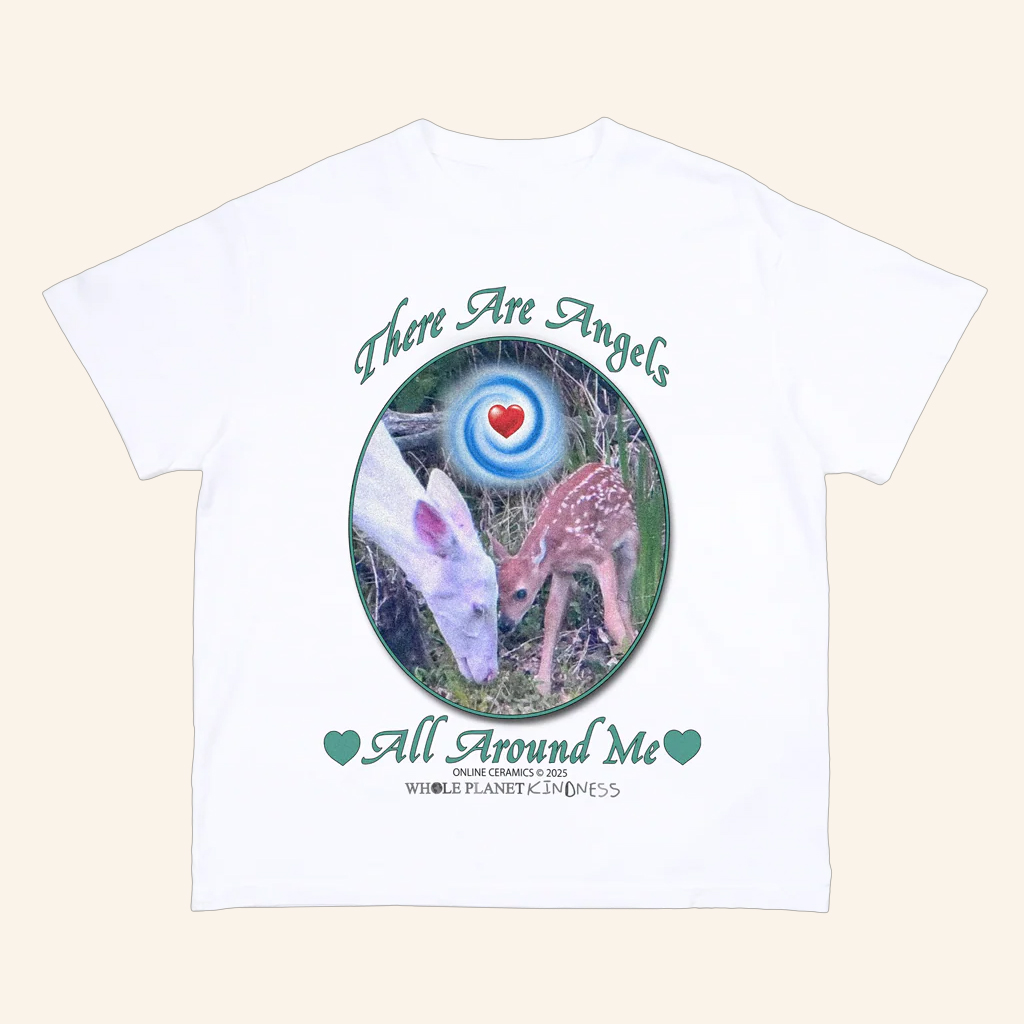 Online Ceramics Merch There Are Angels All Around Me White T-Shirt Gifts Ideas For Him