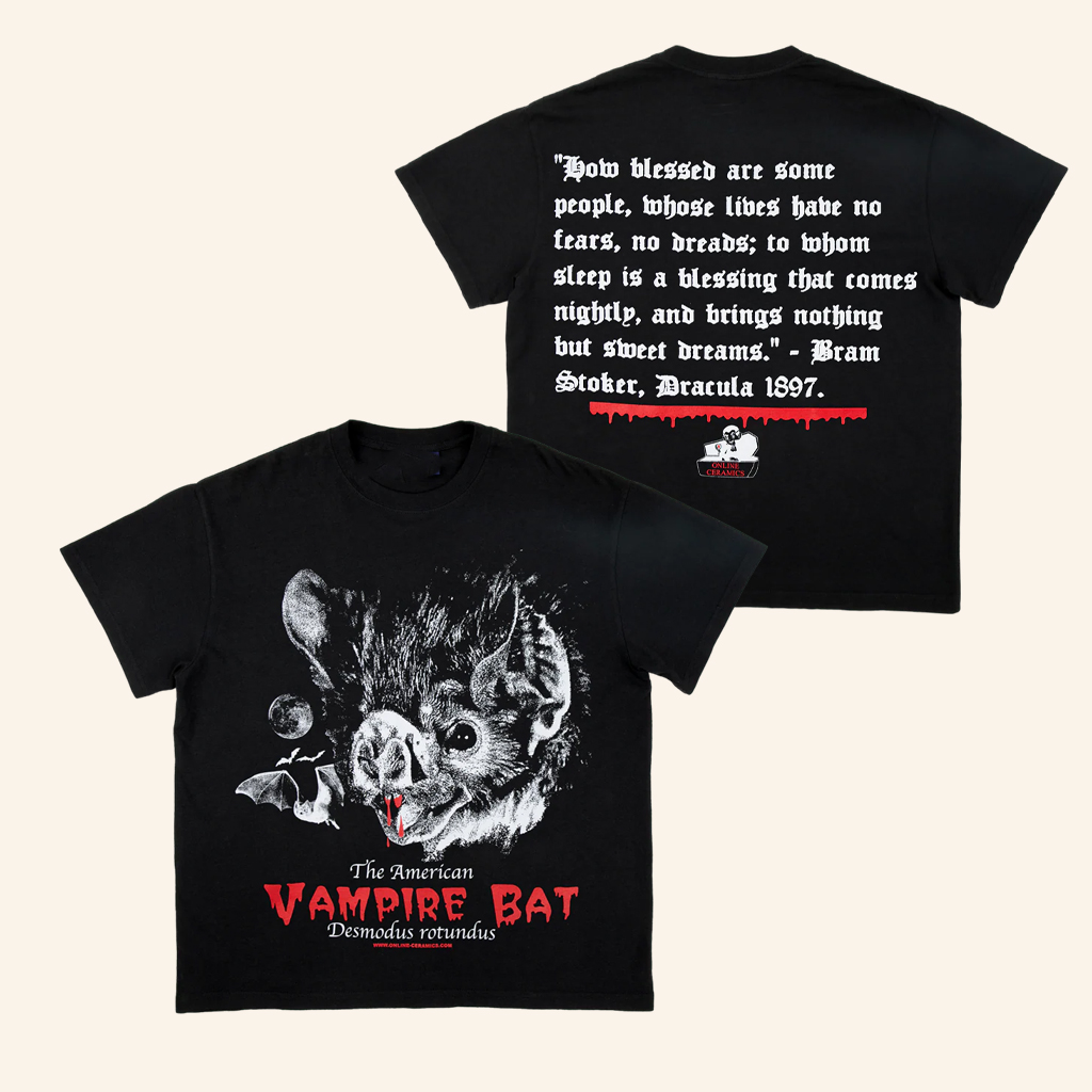 Online Ceramics Merch Vampire Bat Black T-Shirt Christmas Presents For Him Online Ceramics Merch Vampire Bat Black T-Shirt Christmas Presents For Him