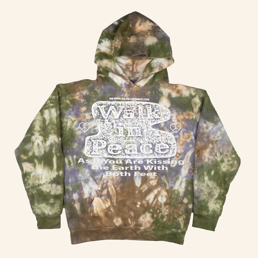 Online Ceramics Merch Walk In Peace Tie Dye Hoodie Gifts Ideas For Brothers