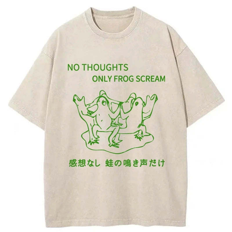 Only The Sound Of Frogs Washed T-Shirt Soft Cotton Daily Wear Tee Gifts For Besties