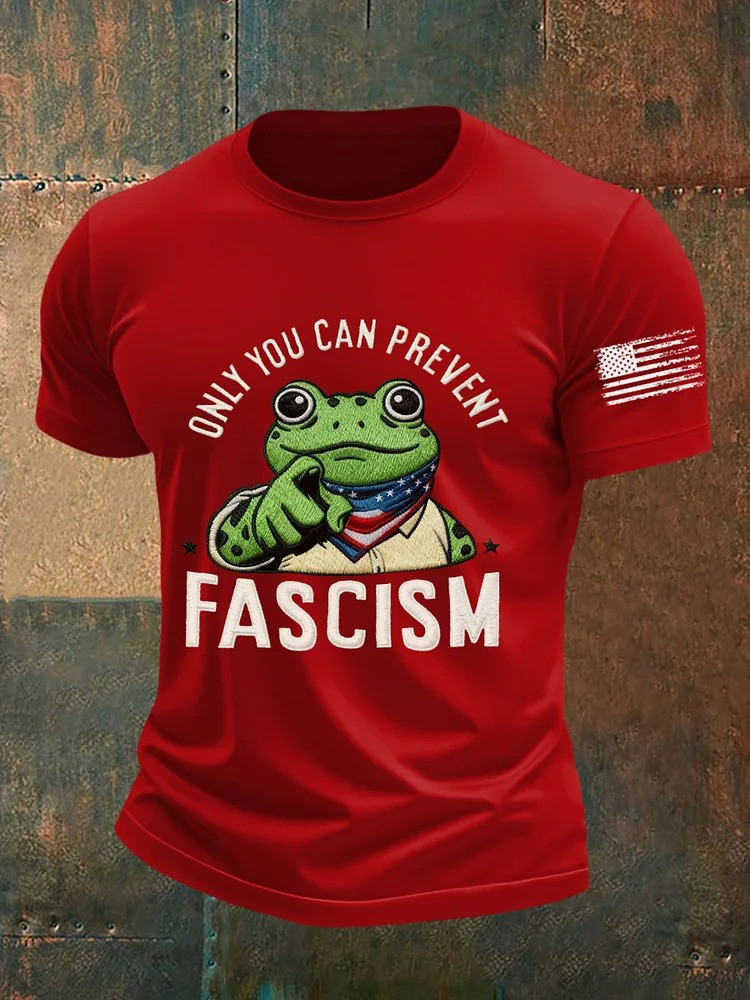 Only You Can Prevent Fascism T-Shirt Portland Frog Protest Merch Gifts For Men