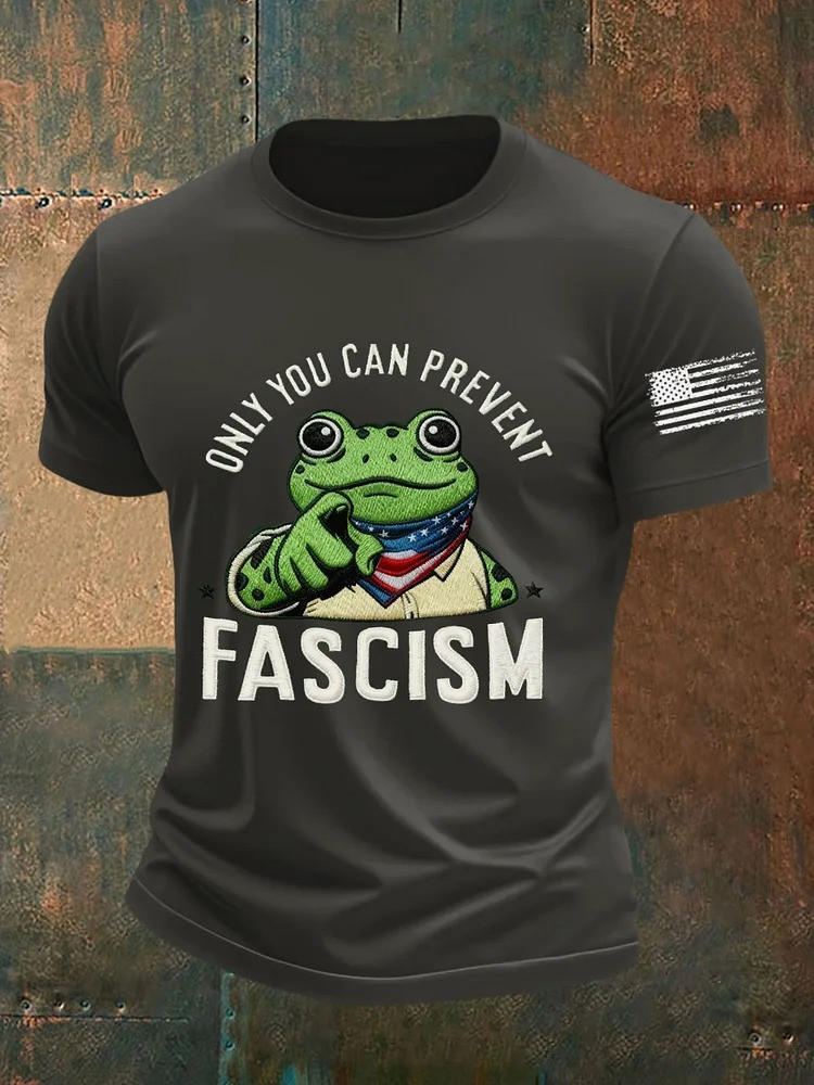 Only You Can Prevent Fascism T-Shirt Portland Frog Resist Merch Gifts For Him