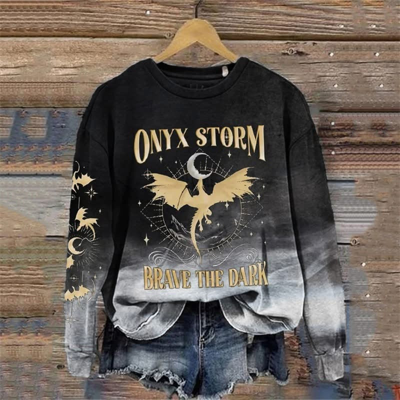 Onyx Storm Sweatshirt Brave The Dark Onyx Storm Merch Fourth Wing Series Sweatshirt
