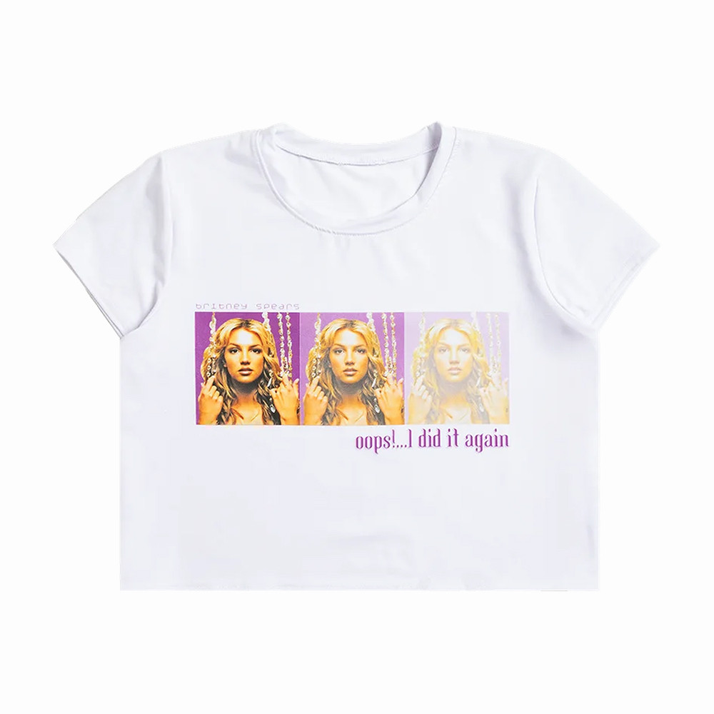 Oops I Did It Again Britney Spears Crop Top Nostalgic Pop Culture Merch Cool Gift For Huge Fans