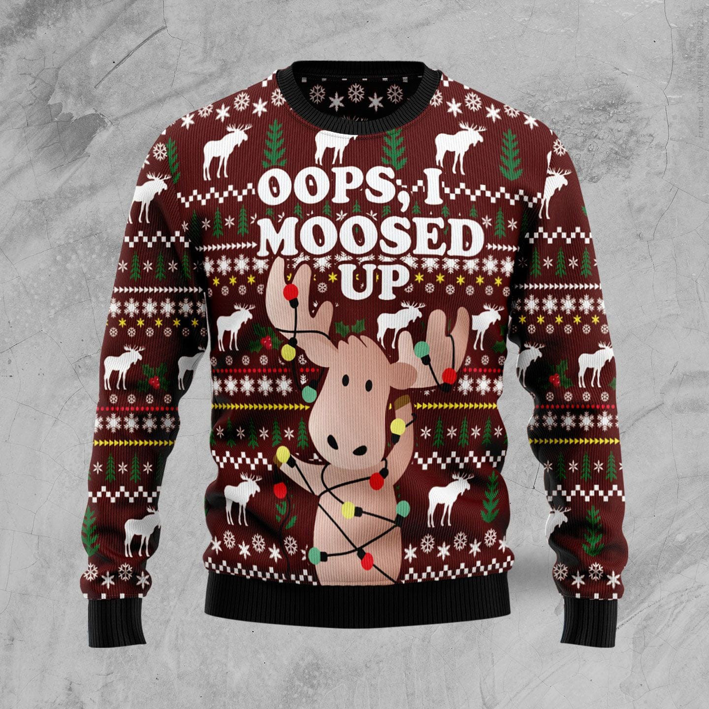Oops I Moosed Up Ugly Christmas Sweater Festive Clothing Christmas Gifts For Moose Lovers