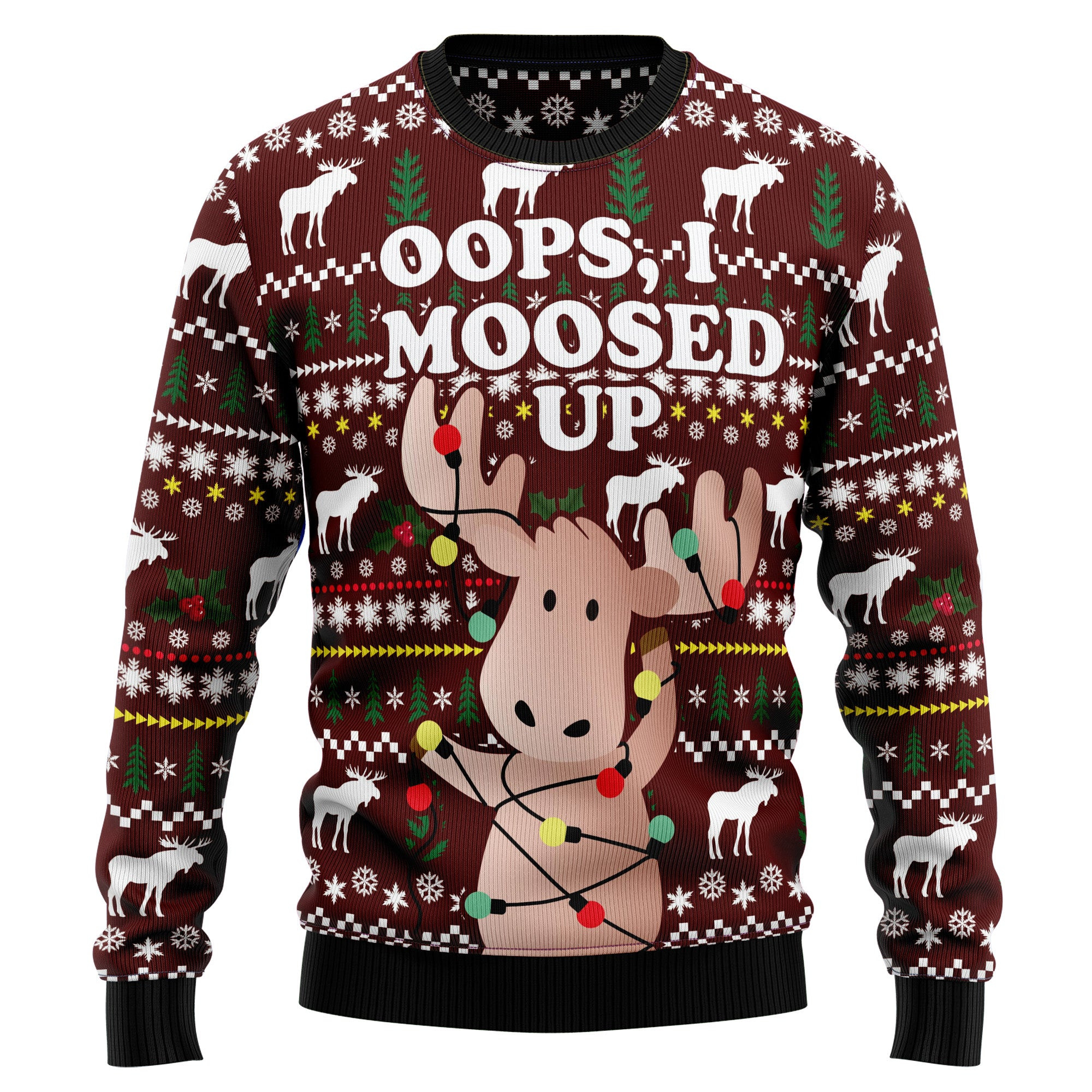 Oops, Moosed Up Ugly Christmas Sweater