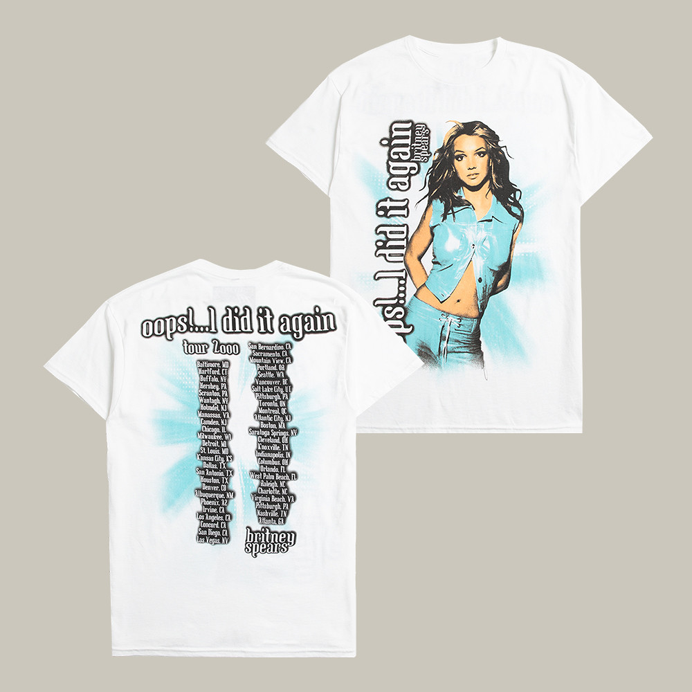 Oops Tour Anniversary Britney Spears T-Shirt Britney Spears Clothes Present For Girlfriend