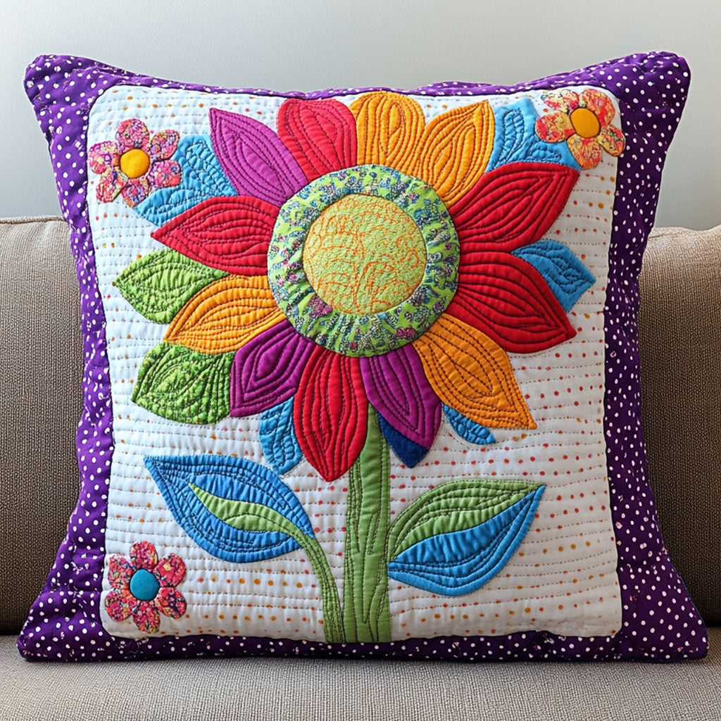 Opal Garden Quilted Pillow Case Decorative Pillow Covers Sunflower Birthday Gifts