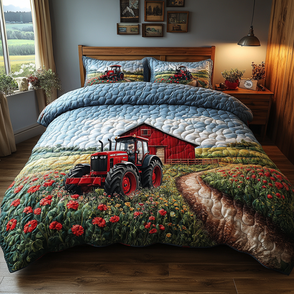 Open Fields Quilted Bedding Set Farmhouse Bedroom Decor Ideas Best Family Gifts