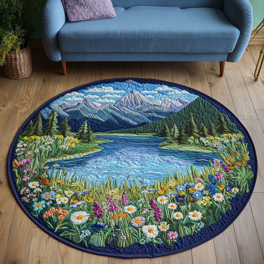 Open Horizon Quilted Round Mat Front Door Idea Peace Lily Gifts