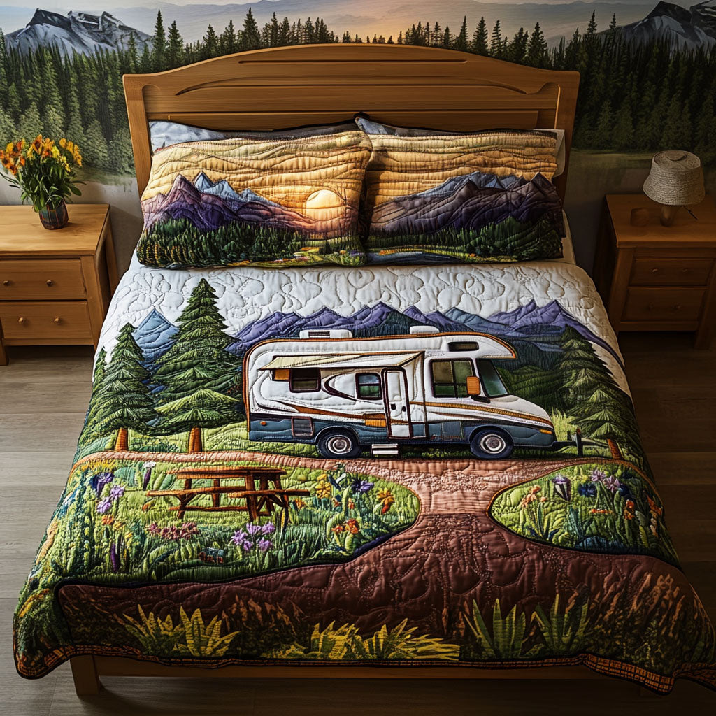 Open Road Dream Quilted Bedding Set Bed Decor Ideas Best Gifts For Hippie Boyfriend