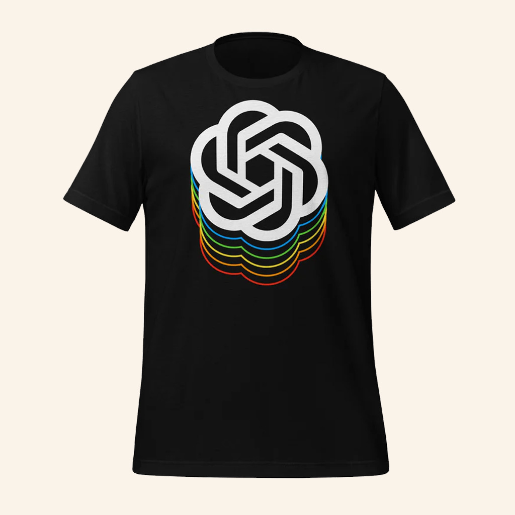OpenAI Merch Icon Spectrum Black T-Shirt Unique Gifts For Husband