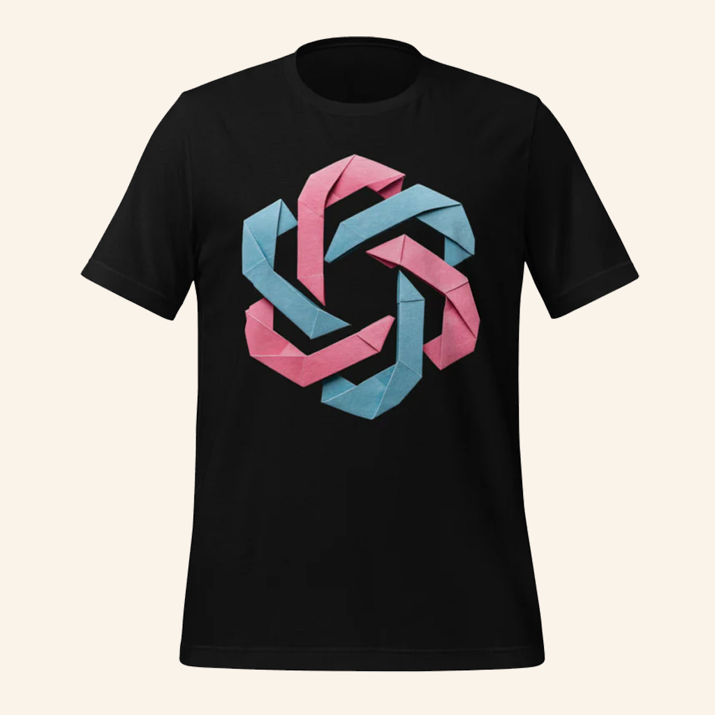 OpenAI Merch Origami Black T-Shirt Best Birthday Gift For Girlfriend OpenAI Merch Origami Black T-Shirt Best Birthday Gift For Girlfriend
