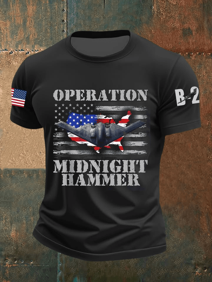 Operation Midnight Hammer B2 Shirt Men's Patriotic T-Shirt Gifts For Father Operation Midnight Hammer B2 Shirt Men's Patriotic T-Shirt Gifts For Father