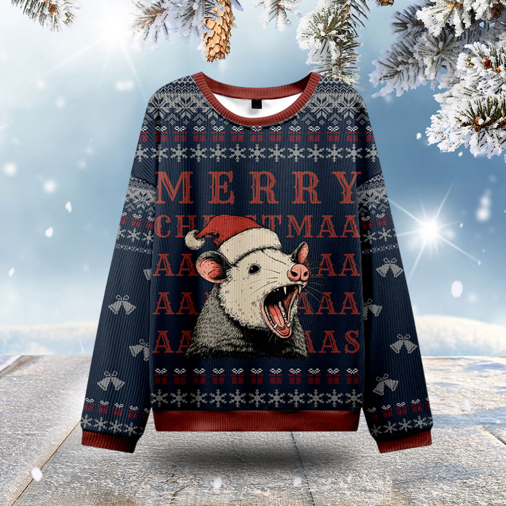 Opossum Christmas Ugly Sweater Animal Themed Funny Holiday Outfits Christmas Gift Ideas