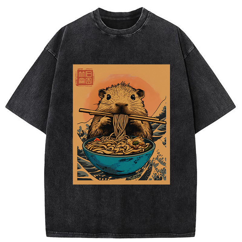 Opossum Eats Ramen Washed T-Shirt Trendy Everyday Casual Outfit Gifts For Best Friend Opossum Eats Ramen Washed T-Shirt Trendy Everyday Casual Outfit Gifts For Best Friend