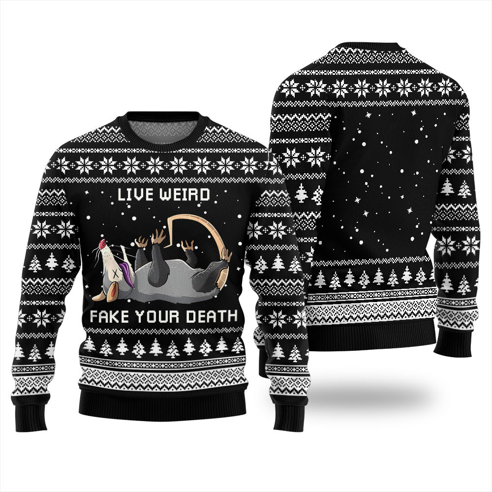 Opossum Funny Ugly Christmas Sweater Warm and Comfy Sweater for Winter Days