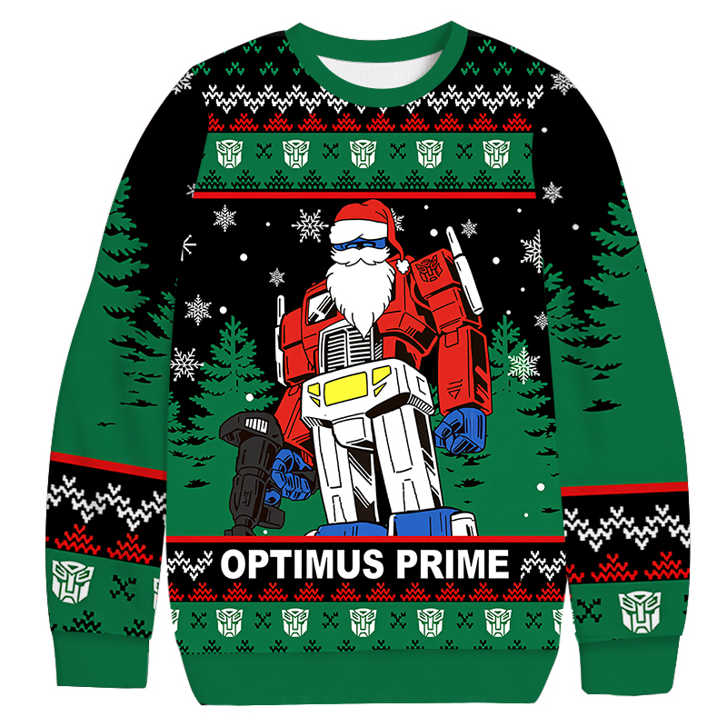 Optimus Prime Bumblebee Christmas Ugly Sweatshirt Christmas Cozy Winter Wear Gift Ideas