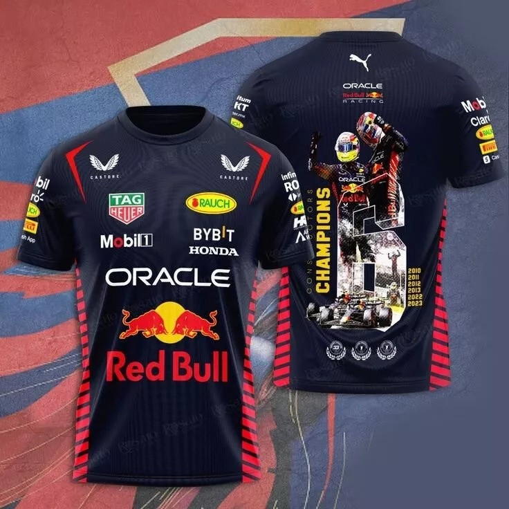 Oracle Red Bull Racing Team T-Shirt 3D Max Verstappen Gift For F1 Fans