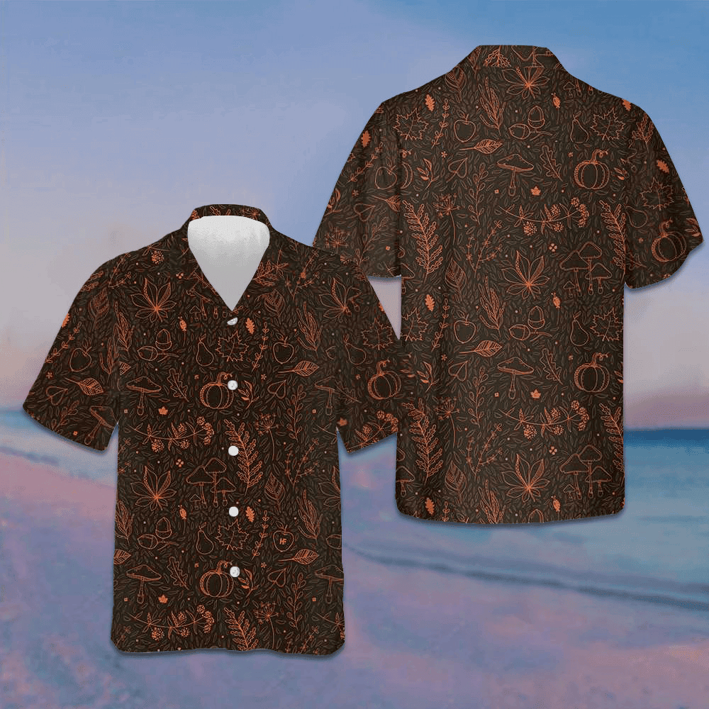 Orange Autumn Harvest Thanksgiving Hawaiian Shirt Mens Short Sleeve Button Up Gifts For Him Orange Autumn Harvest Thanksgiving Hawaiian Shirt Mens Short Sleeve Button Up Gifts For Him