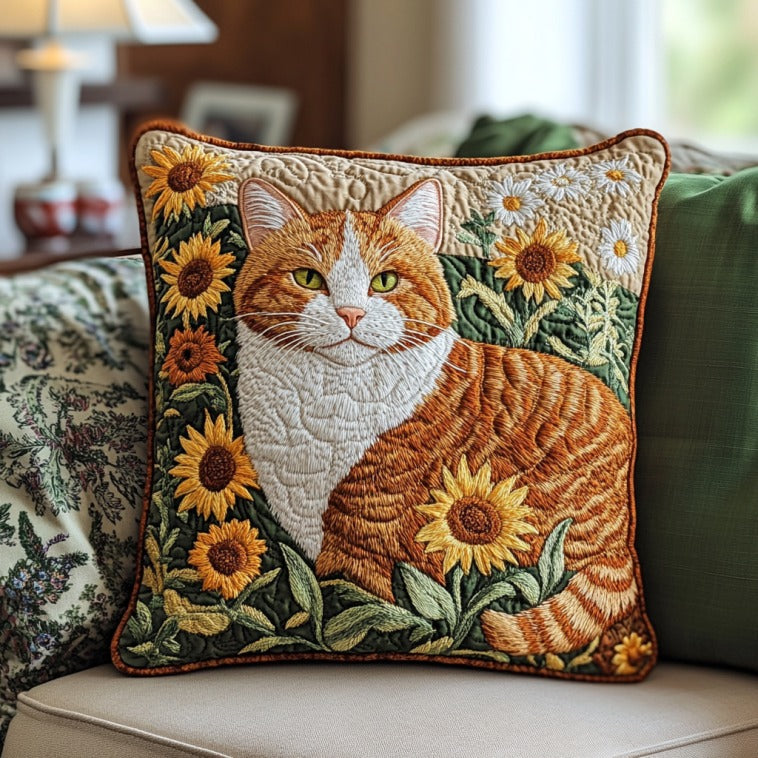 Orange Fur Quilt Pillow Case Classic White Pillow Case for Hotel-Like Clean Look